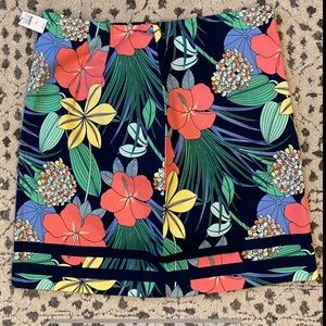 TALBOTS A Line Canvas Skirt Floral NWT